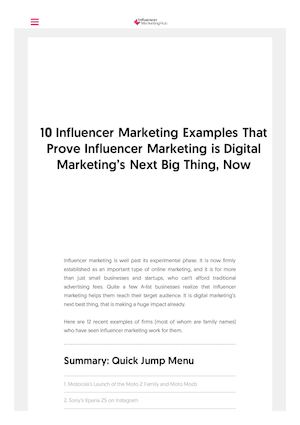 Influencer Marketing Examples