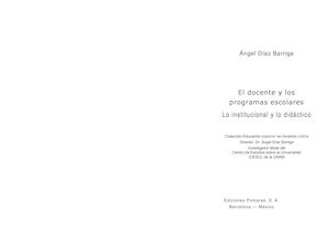 El Docente Y Los Programas Escolares Angel Diaz Barriga