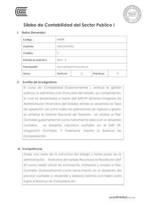 A0554 Silabo Contabilidad Del Sector Público I