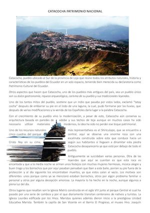 Catacocha Patrimonio Nacional