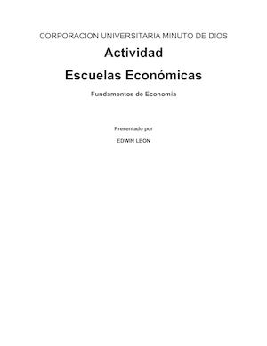 Actividad Escuelas Economicas