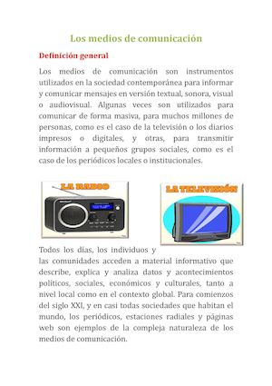 Los Medios De Comunicación