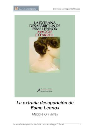 Guía de lectura de La extraña desaparición de Esme Lennox de Maggie O’Farrell