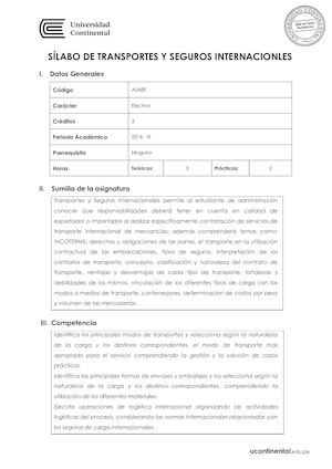 A0489 Silabo Transportes Y Seguros Internacionales