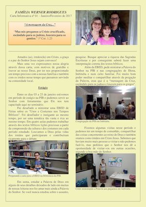 1ª Carta Informativa Família Werner Rodrigues Jan 2017