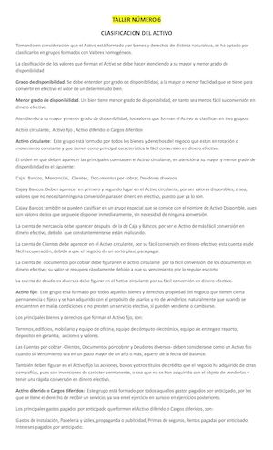 Clasificacion Del Activo Y Pasivo