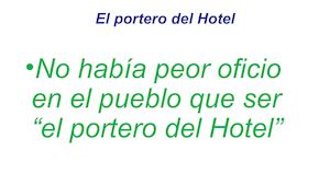 Lectura Portero Del Hotel