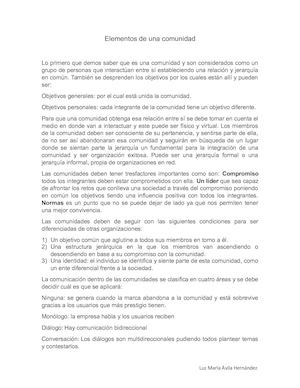 Elementos De Una Comunidad