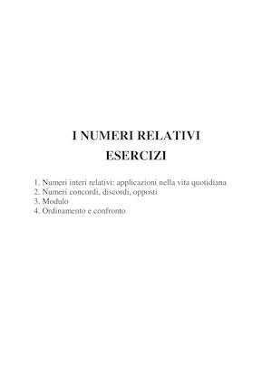 Numeri Relativi Esercizi