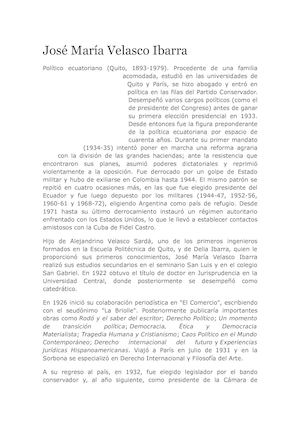 Biografia de José María Velasco Ibarra