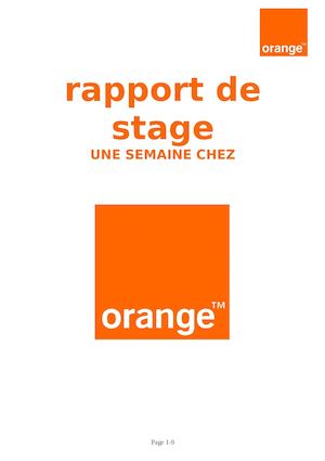 RAPPORT DE STAGE