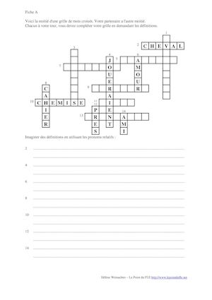 Pronoms Relatifs Jeu Mots Croises