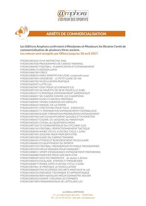 Amphora Arrêts de commercialisation