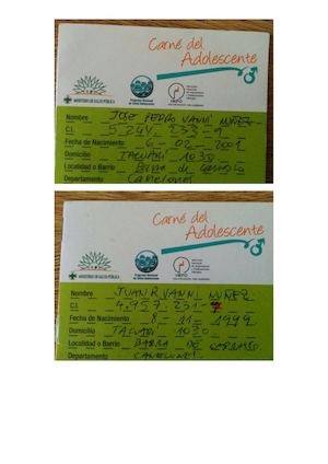 CARNÉ DEL ADOLESCENTE Juan y Pedro
