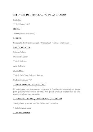 Informe Del Simulacro De 7