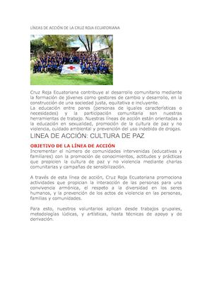 Líneas De Acción De La Cruz Roja Ecuatoriana