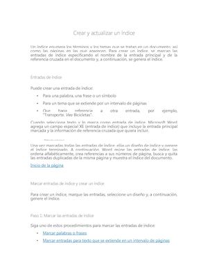 Crear Y Actualizar Un íNdice