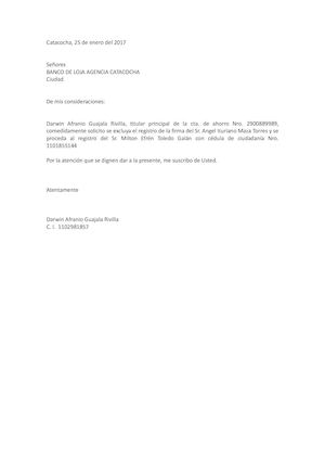 Oficio Banco De Loja