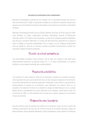 Biografía San Marcelino Champagnat
