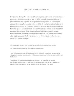 Que Dificil Es Hablar En Español
