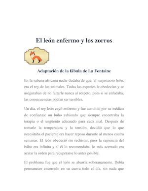 El León Enfermo Y Los Zorros