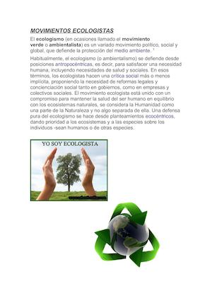 Movimientos Ecologistas