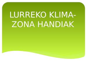 Lurreko Klima Zona Handiak