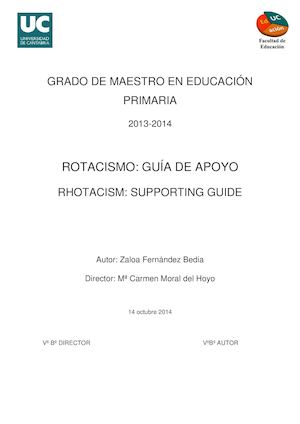Rotacismo Guía De Apoyo