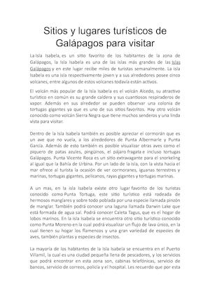 Sitios Y Lugares Turísticos De Galápagos Para Visitar