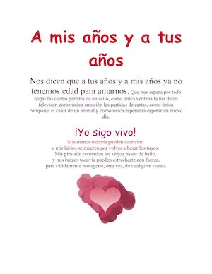 A Mis Años Y A Tus Años