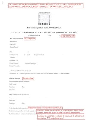 Fac Simile Progetto Formativo