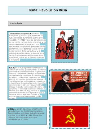 Vocabulario Revolucion Rusa Original