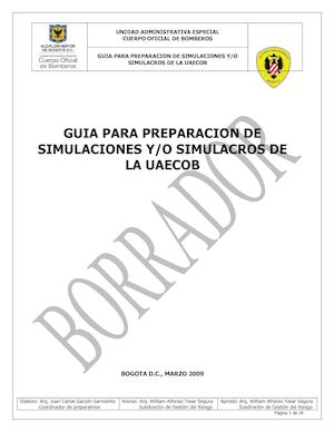 Anexo O 7 Guia Para Preparacion De Simulaciones Y Simulacros Internos