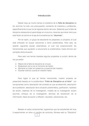 Trabajo De La Falta De Disciplina