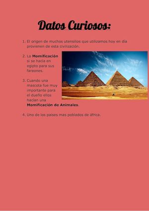 Egipto Datos Curiosos