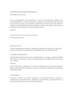 Competencias Organizacionales