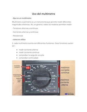 Uso Del Multímetro
