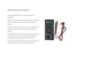 Como Utilizar Un Multimetro