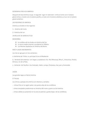 Geografia Fisica De America