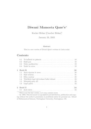 2003 Dîwanî Mamosta Qane'e