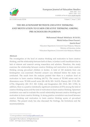 Calaméo - THE RELATIONSHIP BETWEEN CREATIVE THINKING AND MOTIVATION TO ...