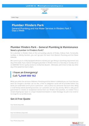 Plumber Flinders Park Pdf