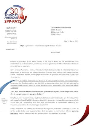 Agressions Agents Du Sdis 30 - Courrier Autonome au DDSIS du Gard