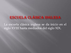La Escuela Clásica