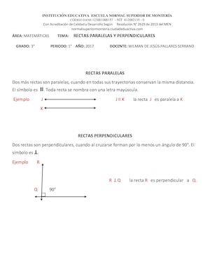 Conceptualización Rectas Paralelas Y Perpendiculares