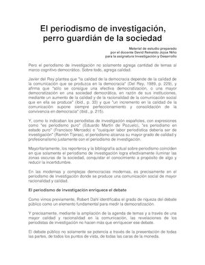El Periodismo De Investigación