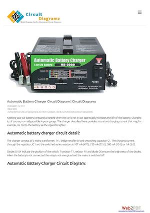 Automatic Battery Charger Circuit Diagram | Circuit Diagramz