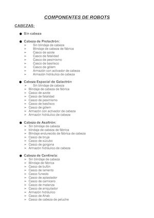 Componentes Robots
