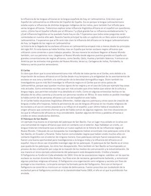 La Influencia De Las Lenguas Africanas En La Lengua Española De Hoy