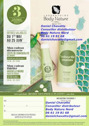 Daniel Chavatte BODY NATURE NORD Promo Mai Juin 2017